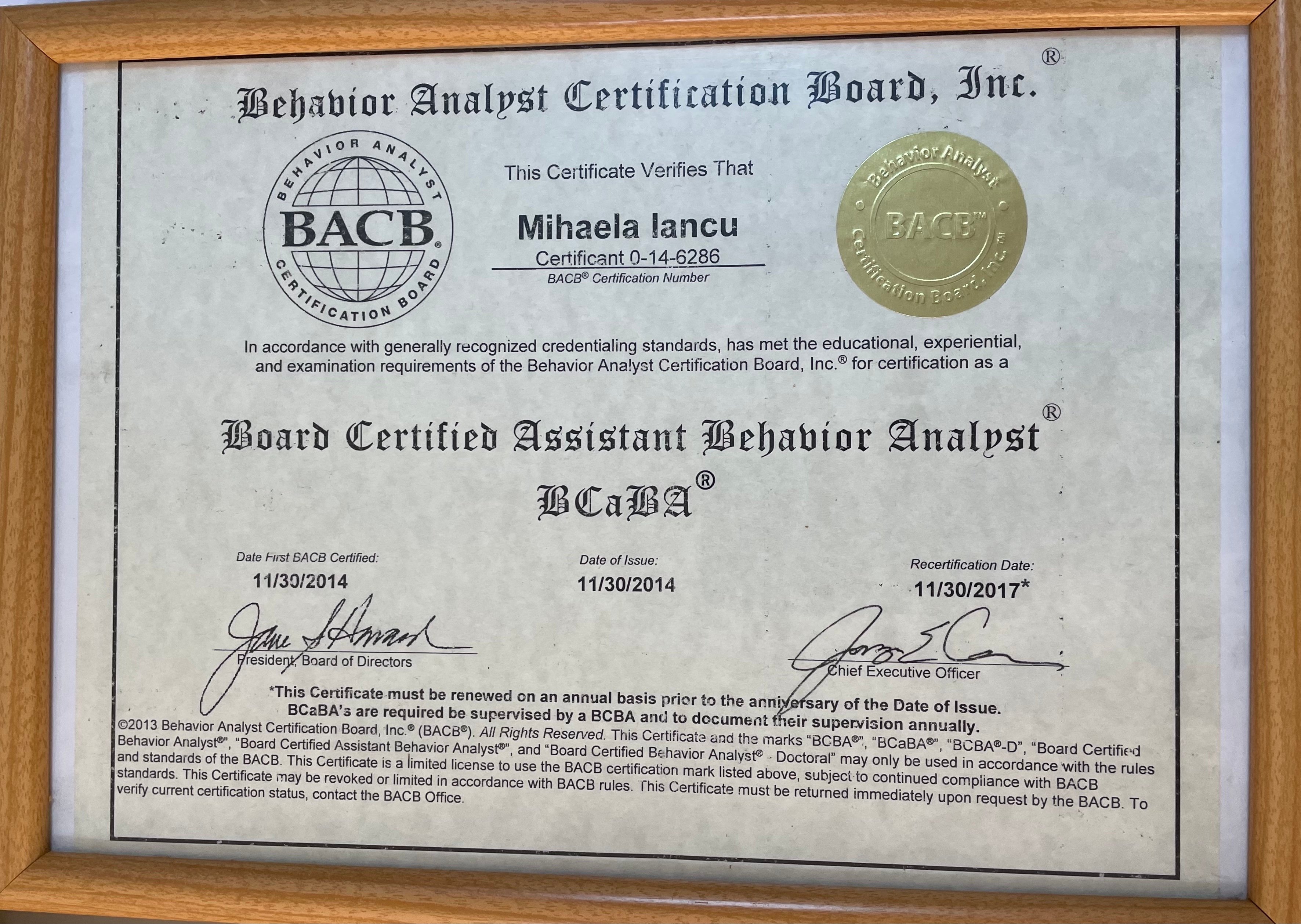 contract BCaBA